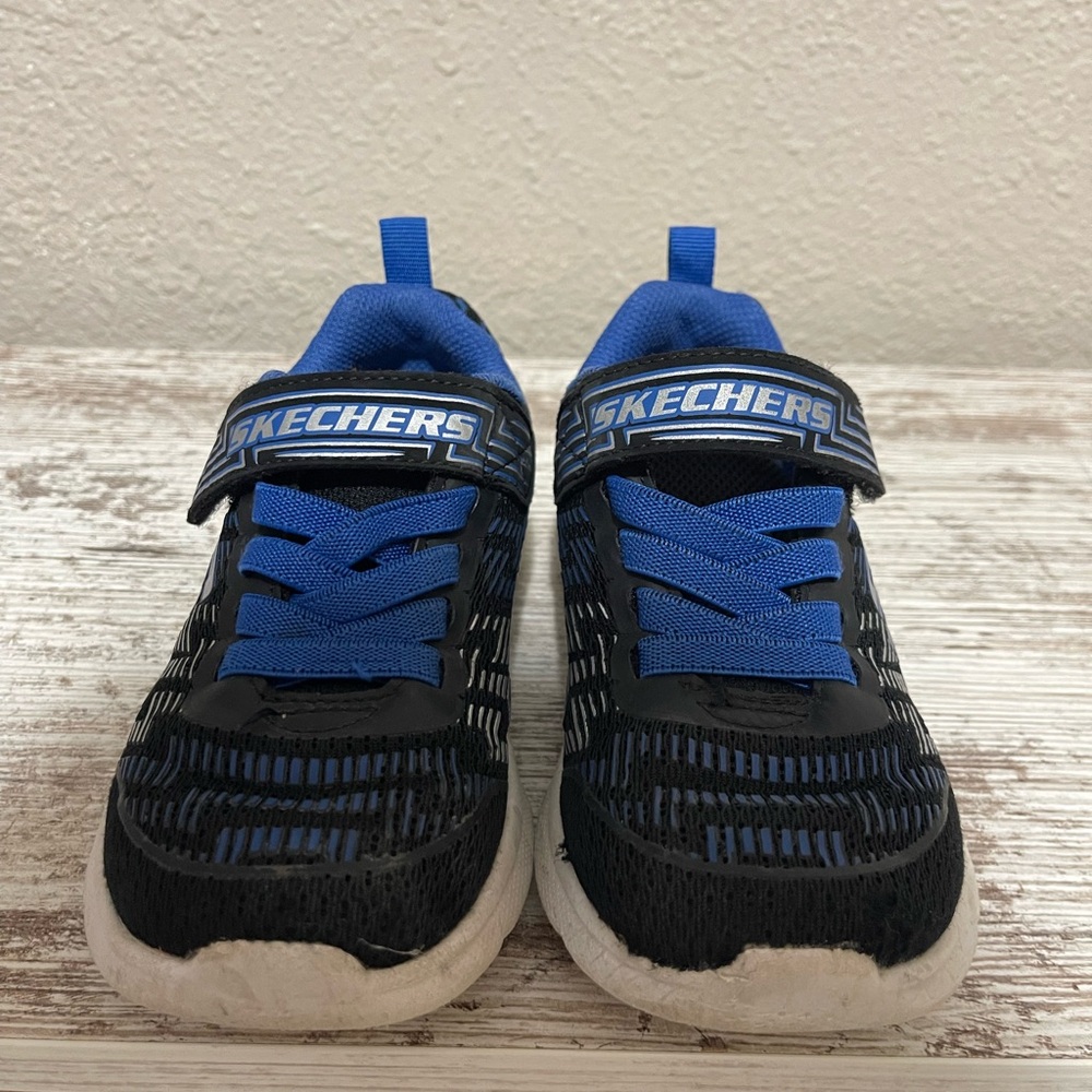 Skechers Kids' Black and Blue Athletic Sneakers